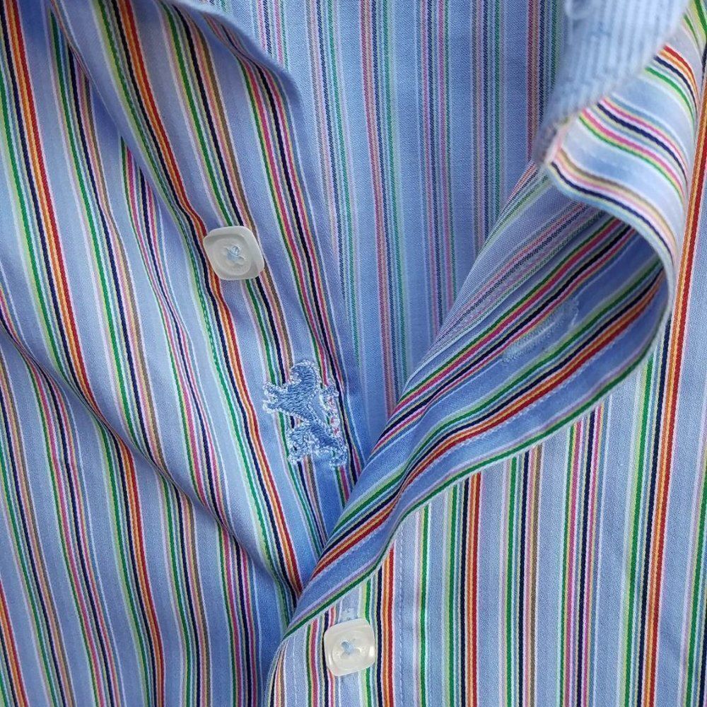 Luxury Men's Bugatchi  Striped Button Down Dress Shirt Size XXL - Picture 10 of 11
